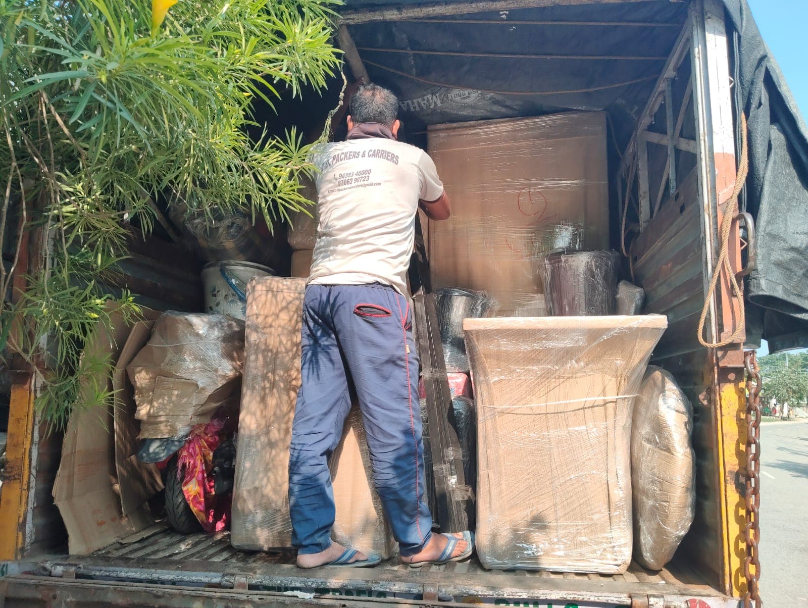 Transportation truck parked and ready for transit